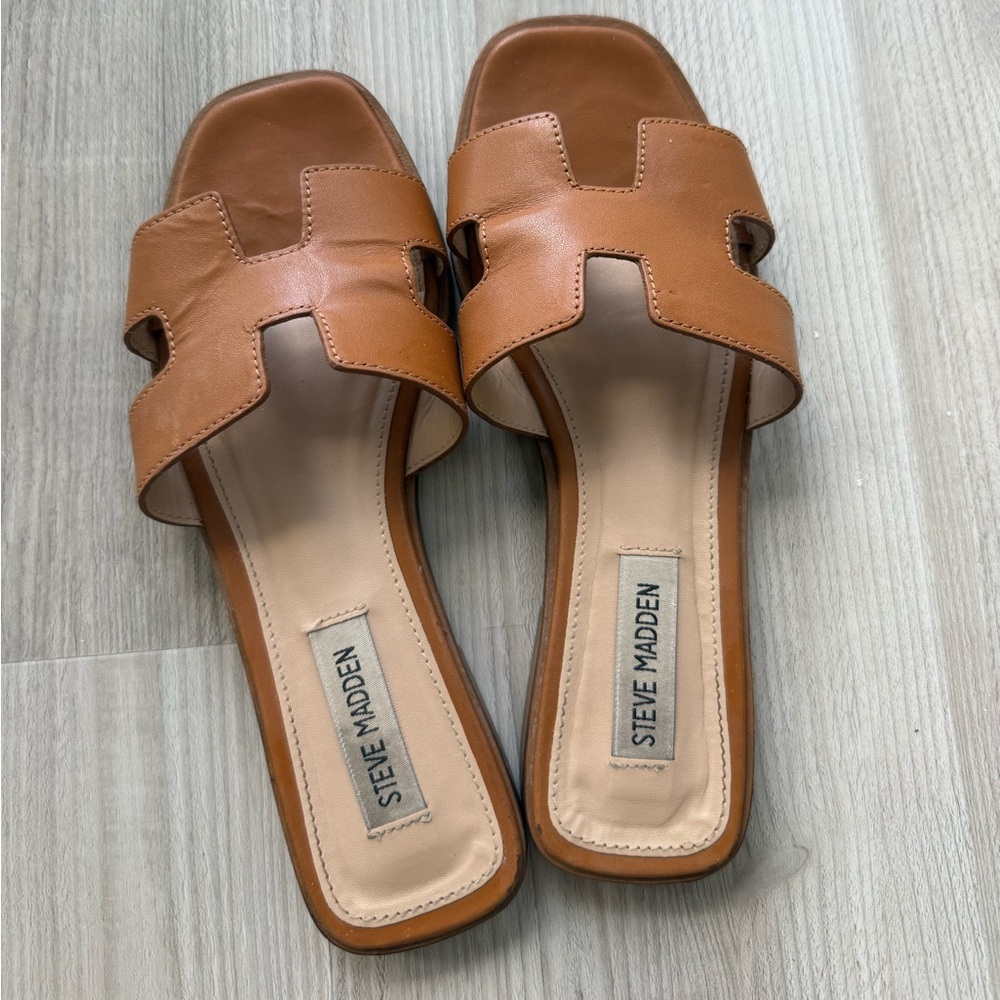 Steve Madden Haydn Cognac Slide Sandals